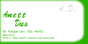 anett dus business card