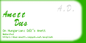 anett dus business card